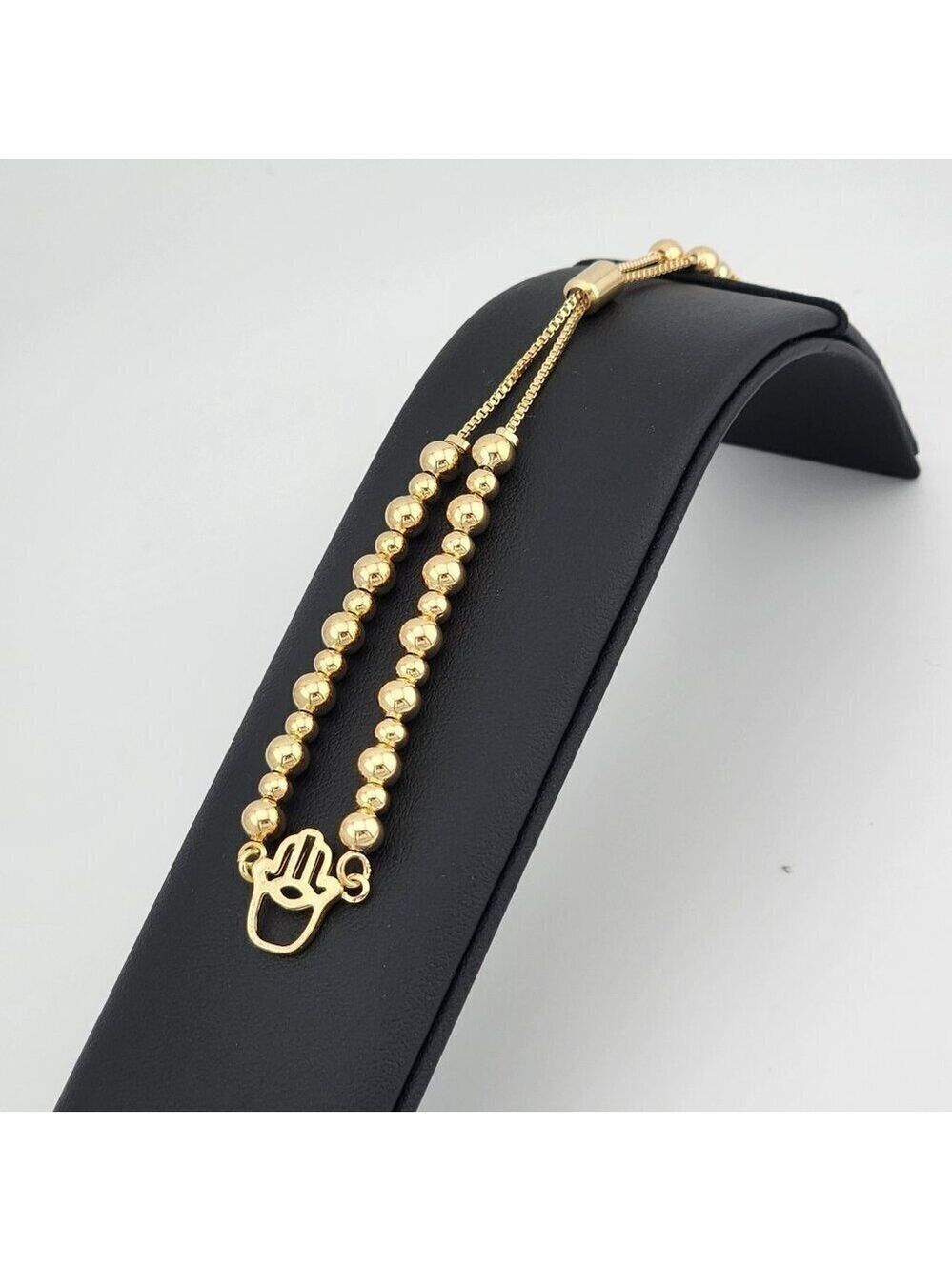 Brand New Brazilian 18k Gold Filled Hamsa Adjustable Bracelet